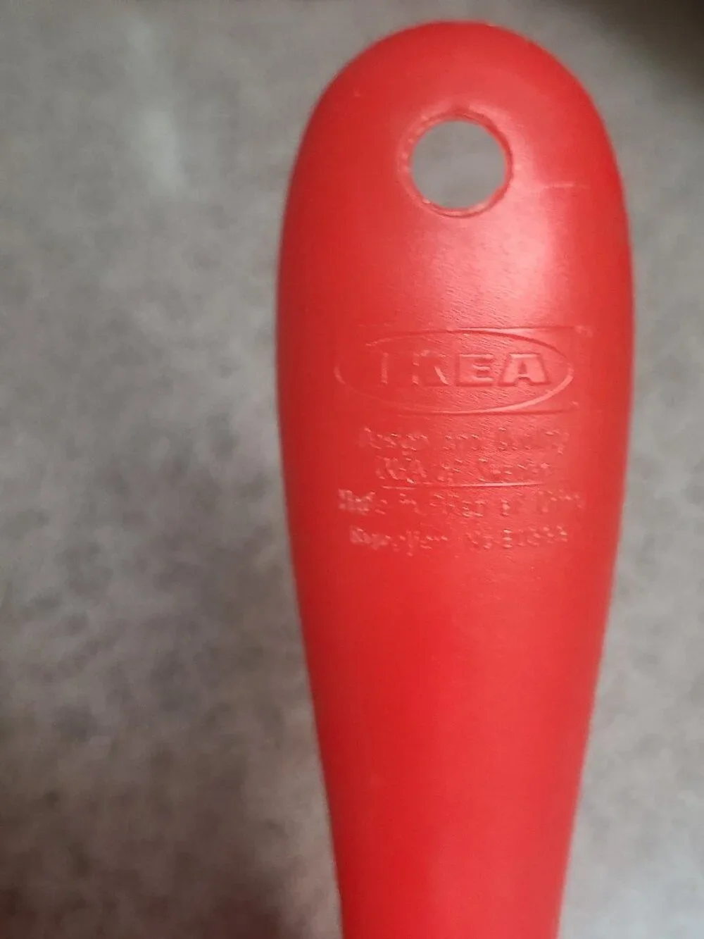 VTG IKEA of Sweden Red Plastic Strainer Colander With Handle Made in PRC China
